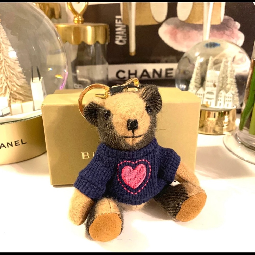 Cashmere Burberry Bag Charm Keychain